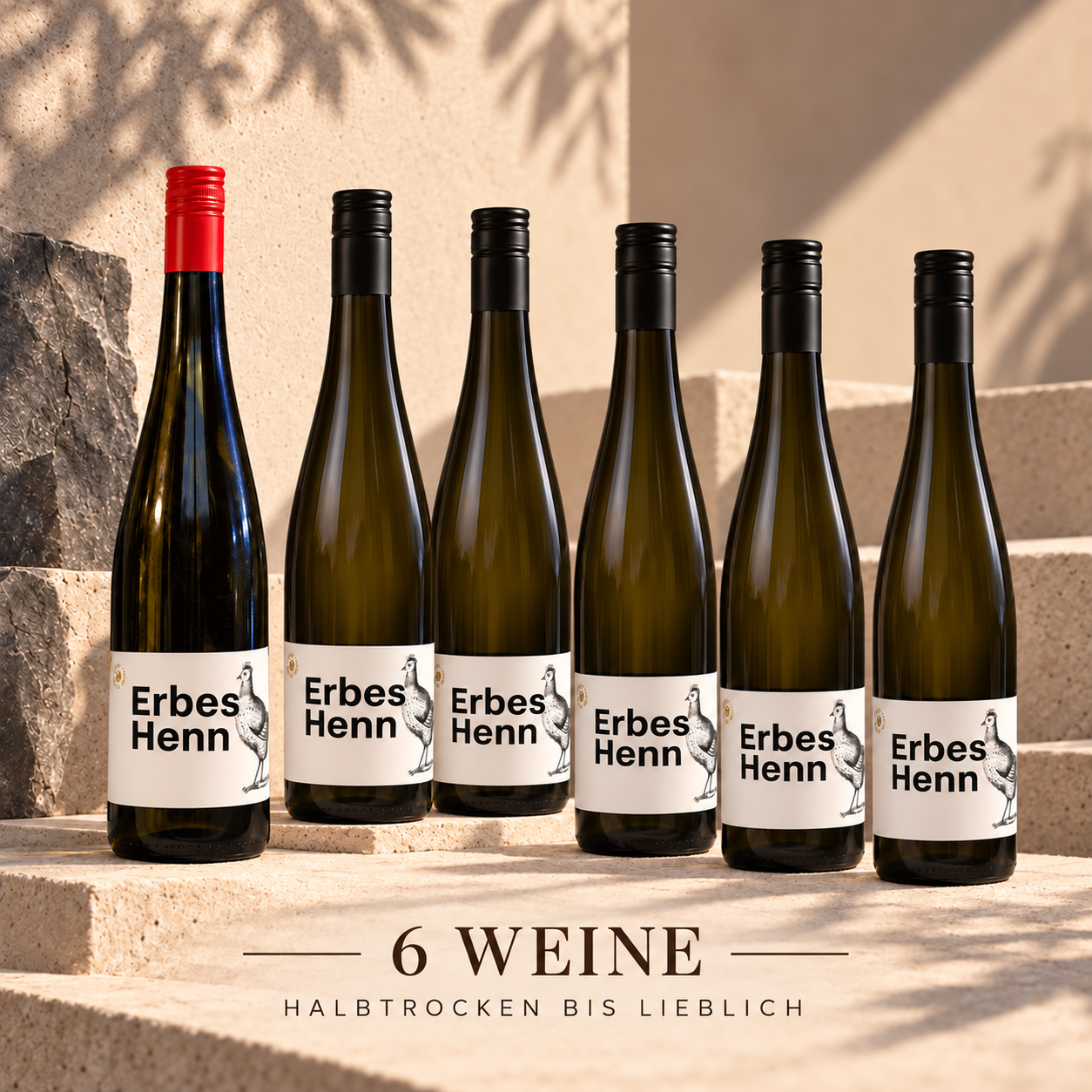 Sechs Rieslinge von Erbes-Henn – Probierpaket von halbtrocken bis lieblich